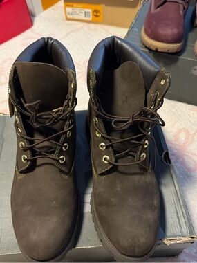 Timberland Dark Brown Lace-Up Work Boots